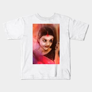 Art of a beautiful Indian women Kids T-Shirt